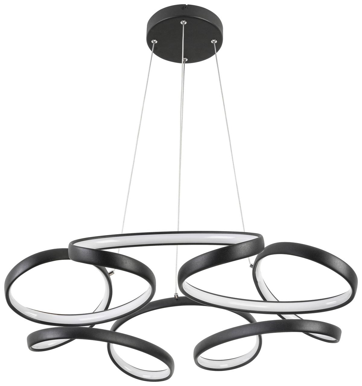 LED-Hängeleuchte Crono in Schwarz max. 24 Watt - Schwarz, ROMANTIK / LANDHAUS, Kunststoff/Metall (70qm) - Premium Living