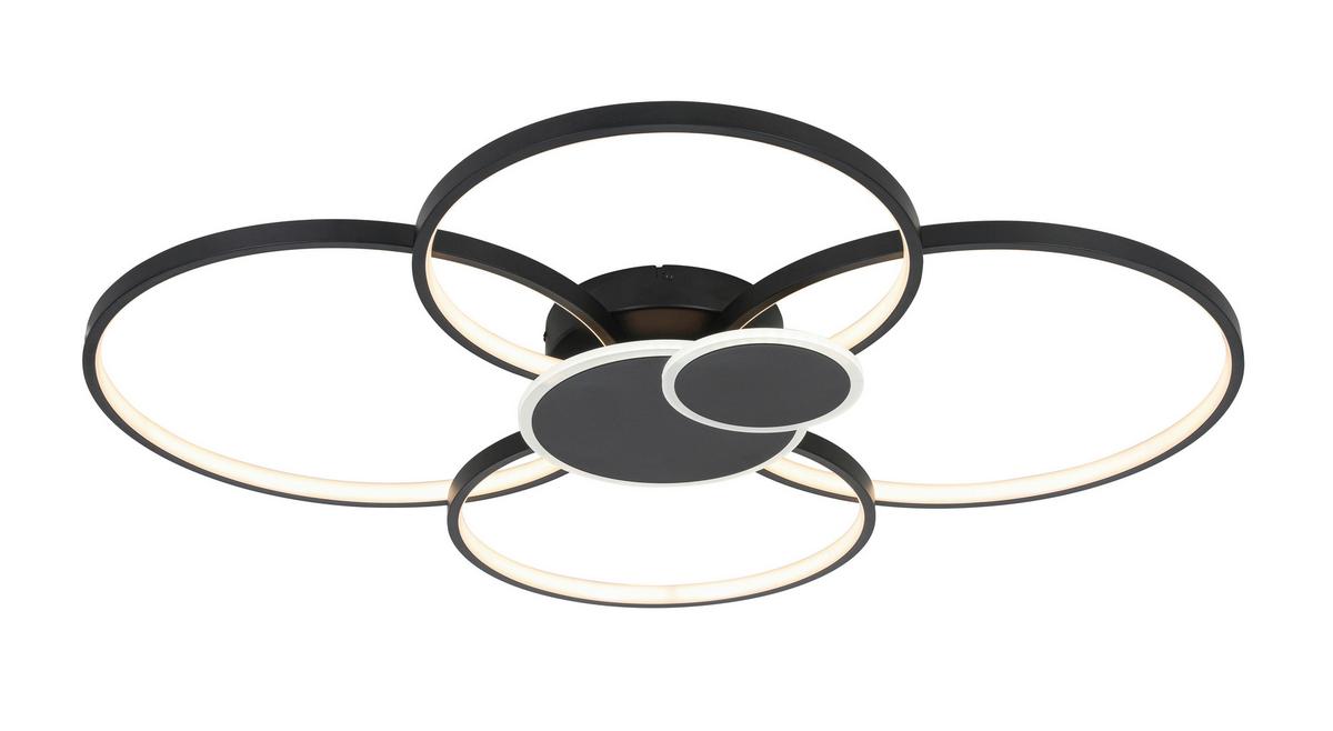 LED-Deckenleuchte Gonzalo 2 Schwarz/Weiß max. 50 Watt - Schwarz/Weiß, MODERN, Kunststoff/Metall (82/97/10cm) - Premium Living