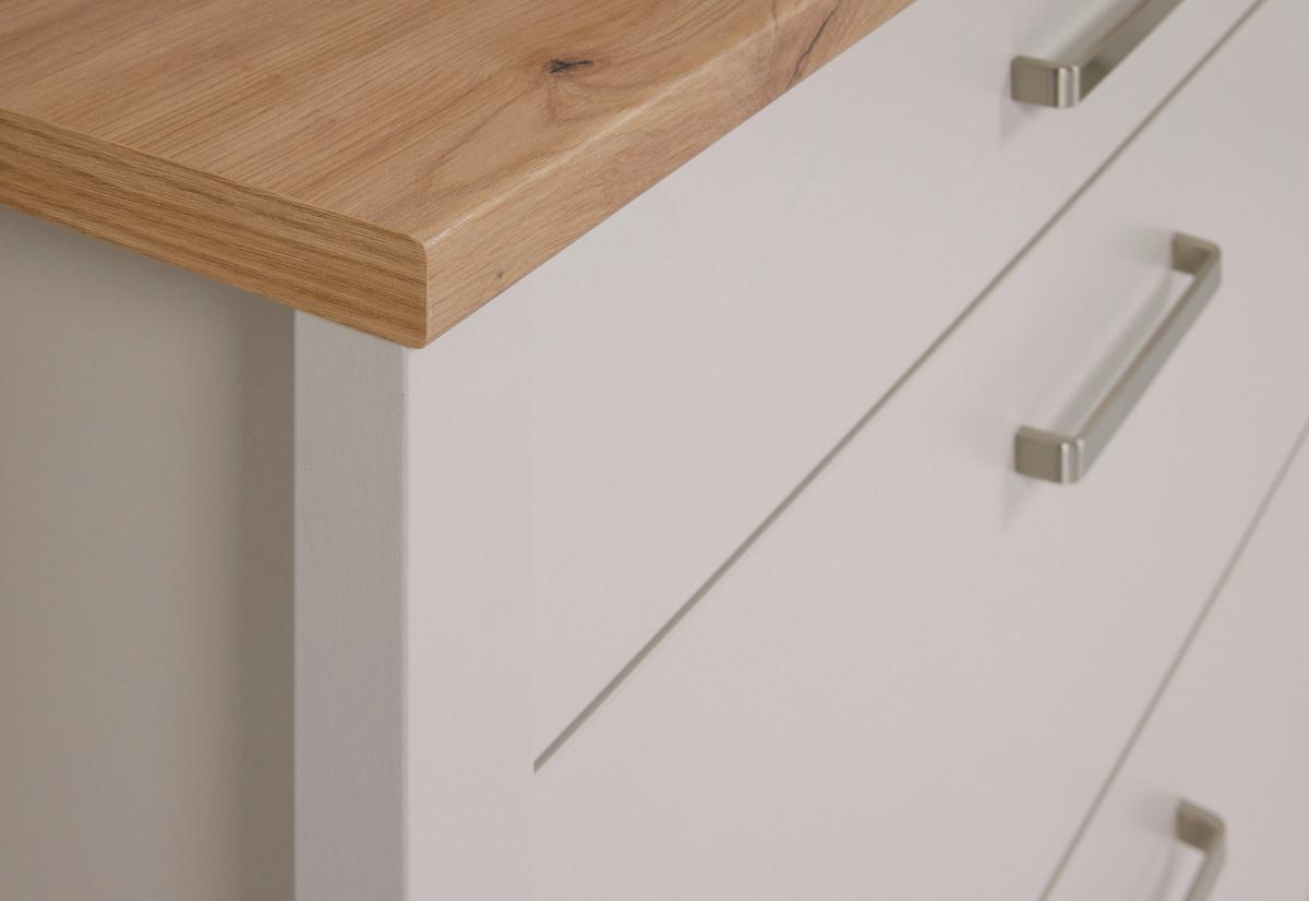 Kuhinjski Ladičar Sardegna - kašmir/srebrne boje, Romantično / ladanjski, drvni materijal/metal (100/92/60cm)