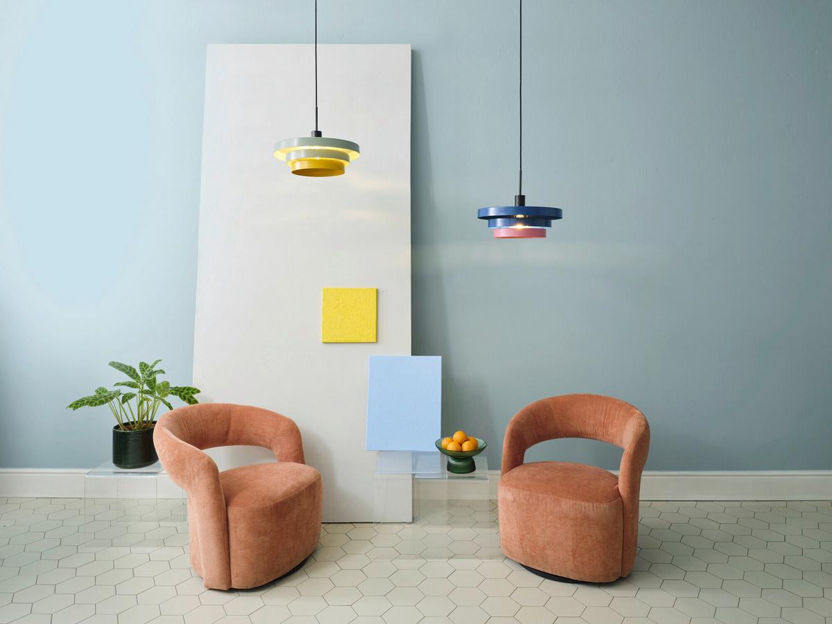 LAMPA WISZĄCA DECOR LAYERS PENDANT E27 BL - różowy/niebieski, Basics, metal (40/136cm) - Osram