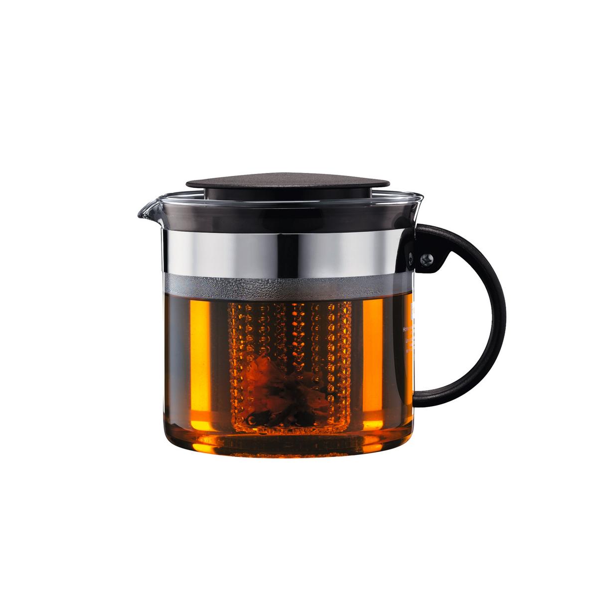 Teekanne Bodum-Bistro Nouveau Schwarz ca. 1l - Schwarz, KONVENTIONELL, Glas (14/13/16cm) - Bodum