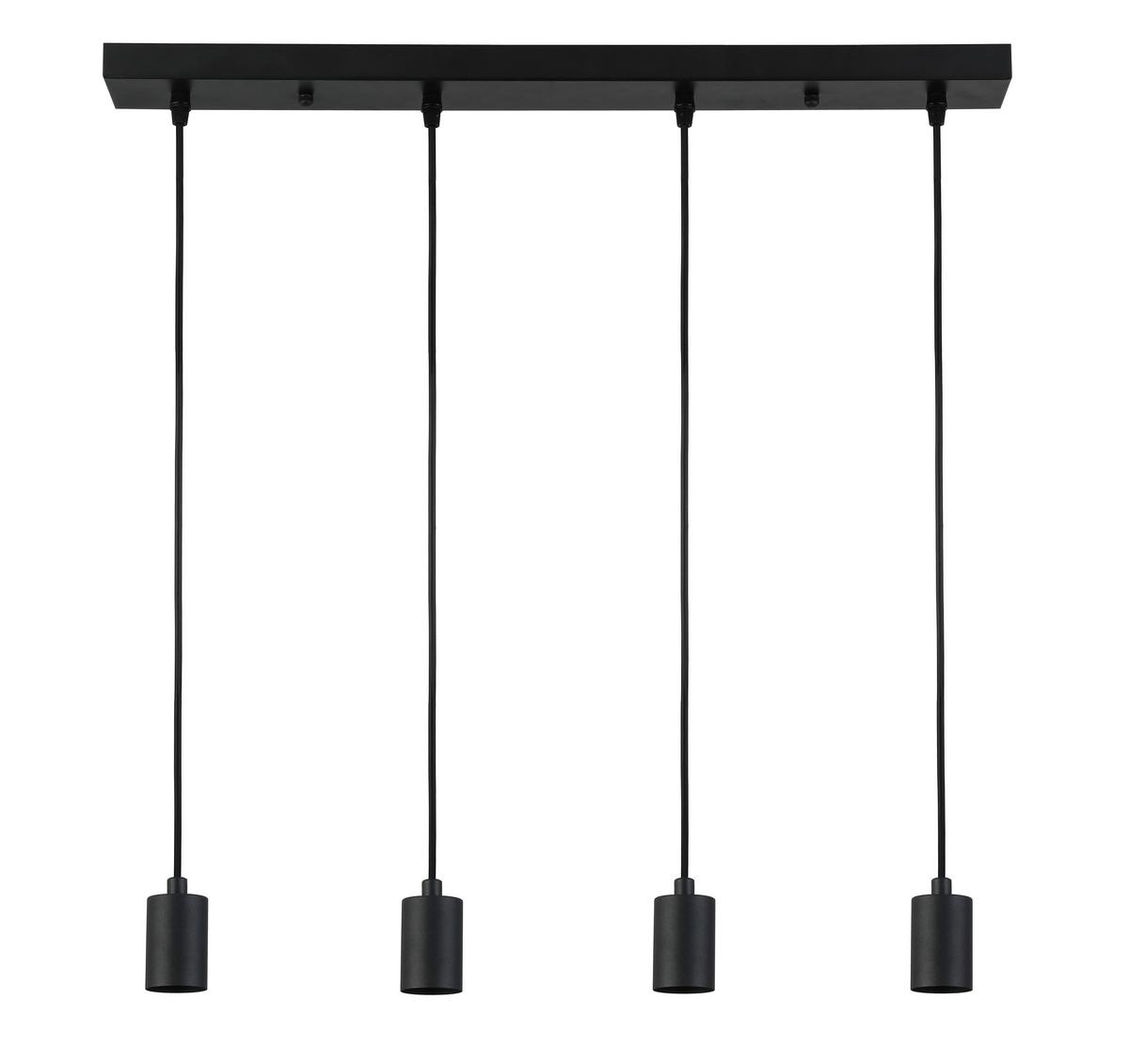 suspension Bernado max. 40 Watt - noir, Modern, métal/matière synthétique (65/6/110cm) - Modern Living