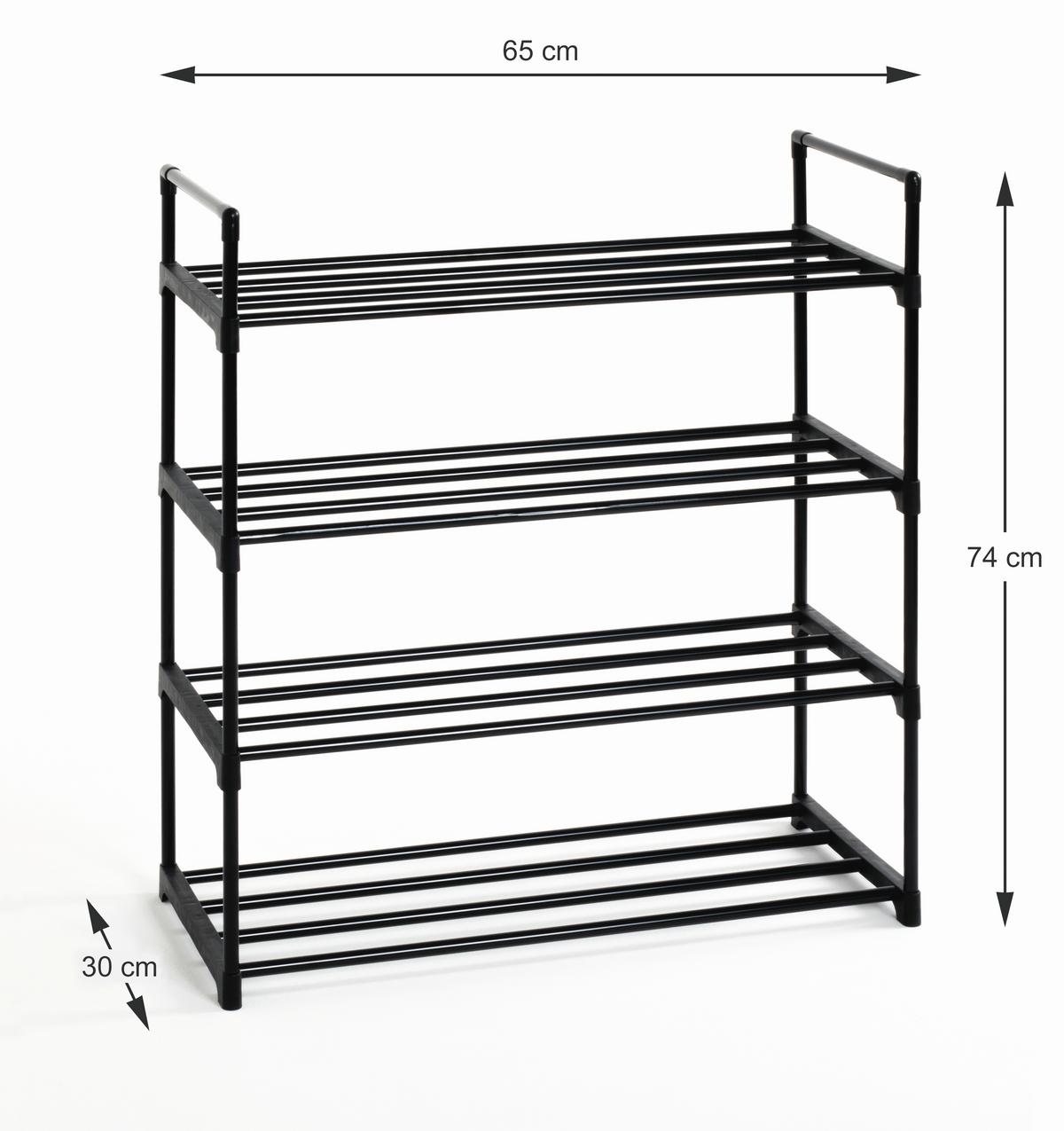 Etajeră încălțăminte JANE -SB- - negru, Modern, metal (65/82/30cm) - Modern Living