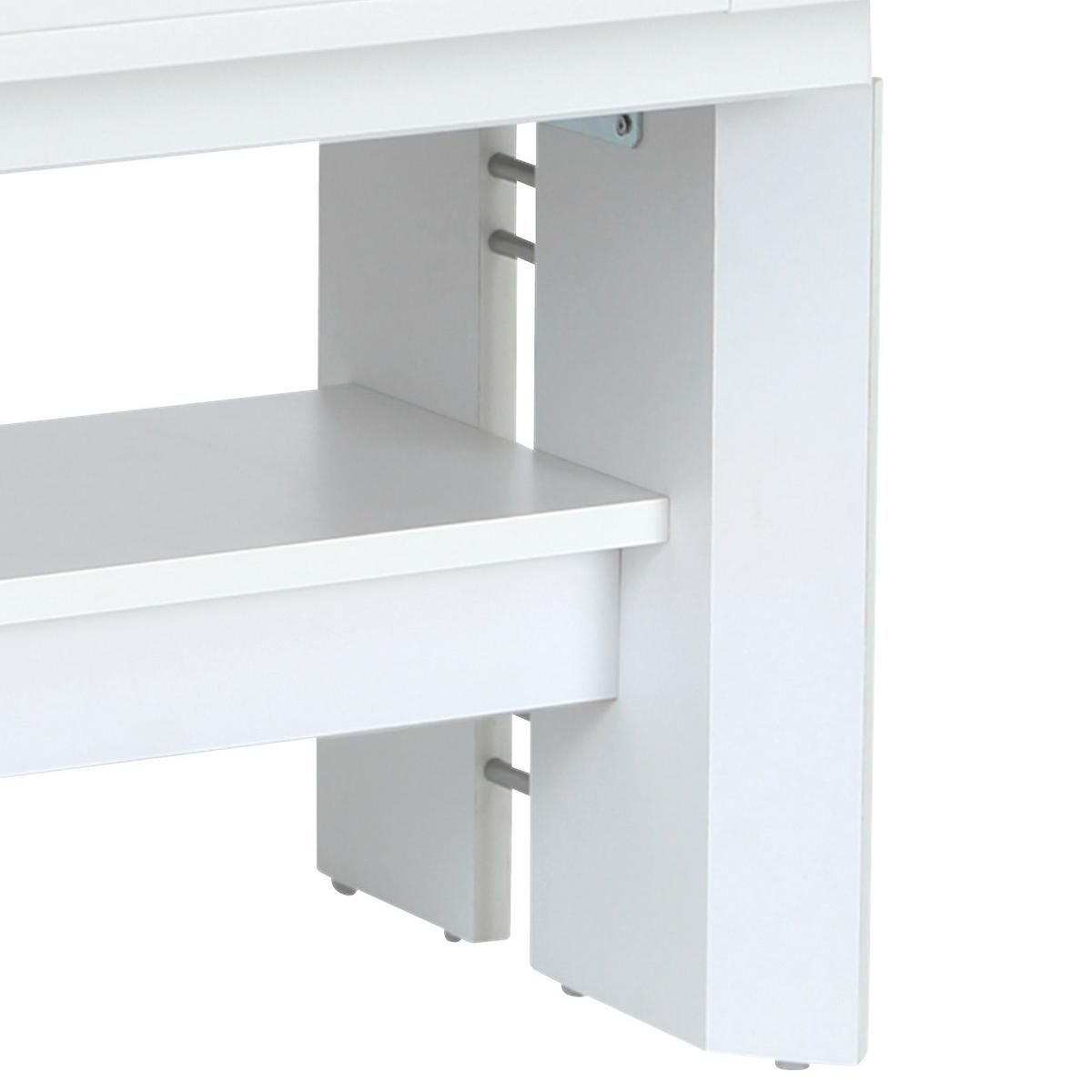 Coutisch Dario rund Weiß DARIO - Weiß, MODERN, Holzwerkstoff (110-180/68/50-60cm) - MID.YOU