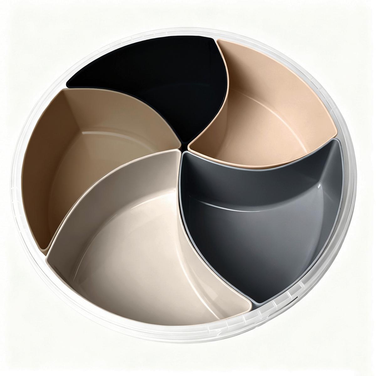 Snackschalenset Chips Multicolor, 6-teilig - Hellbraun/Transparent, KONVENTIONELL, Kunststoff (30/8,5cm) - Mömax