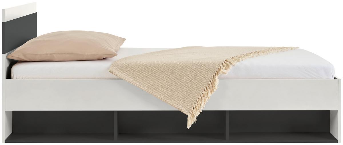Postelja Basic Two, Kašmir, Antracit, 90x200 - kašmir/antracit, Konvencionalno, leseni material (90/200cm)