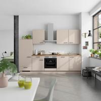 Küchenleerblock Easytouch Low o. Geräte Sandfarben - Sandfarben/Eichefarben, MODERN, Holzwerkstoff/Metall (300cm) - Nobilia