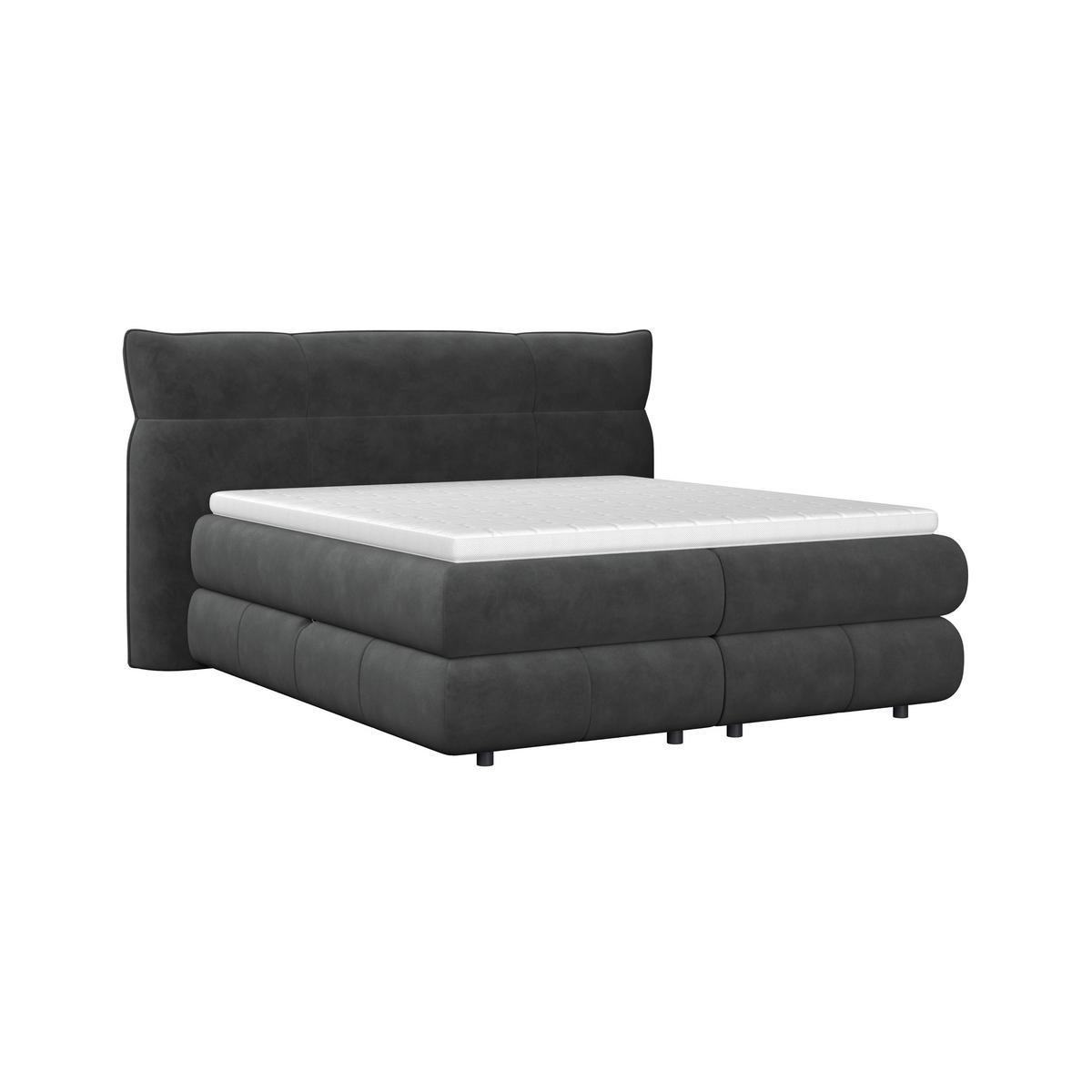 Boxspring Krevet Carmelo - crna, Trend, tekstil/plastika (180/200cm) - Premium Living