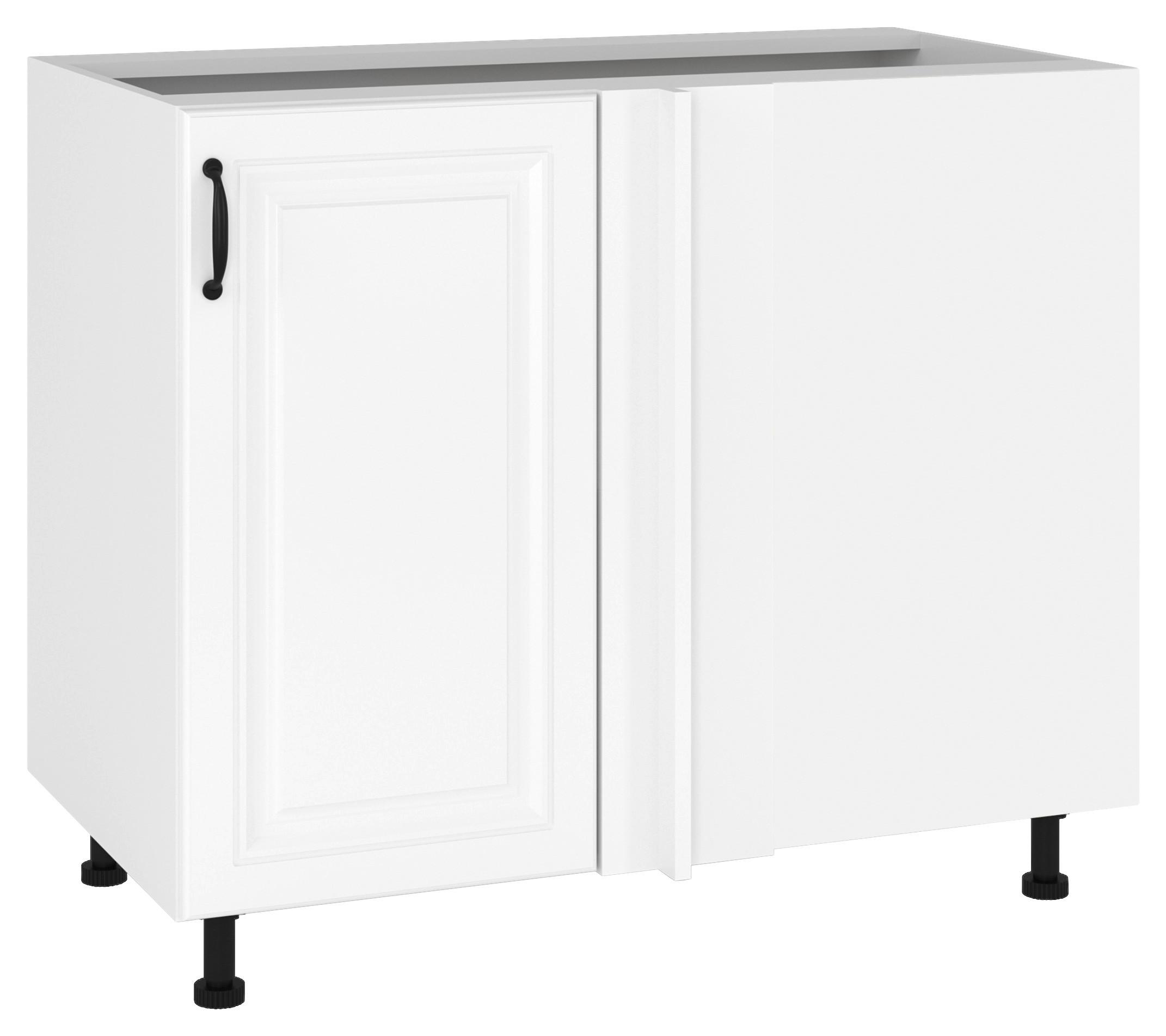 Alsó Sarokszekrény Michelle - fekete/fehér, Modern, faalapú anyag/fém (98/82/61,5cm)