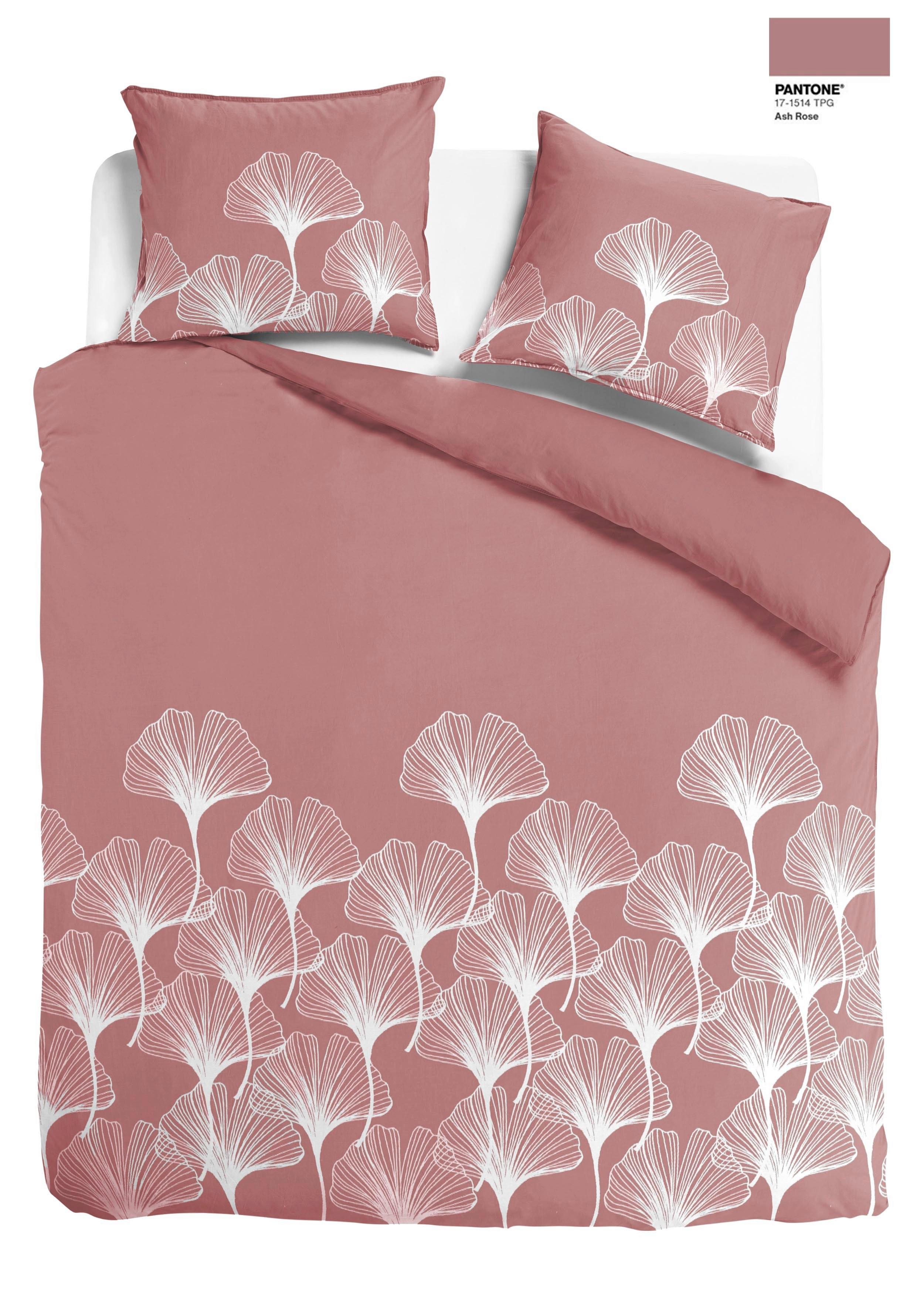 Posteljina 200x220cm 2x60x80cm Noa Xxl - bela/staroružičasta, tekstil (200/200cm) - Mömax