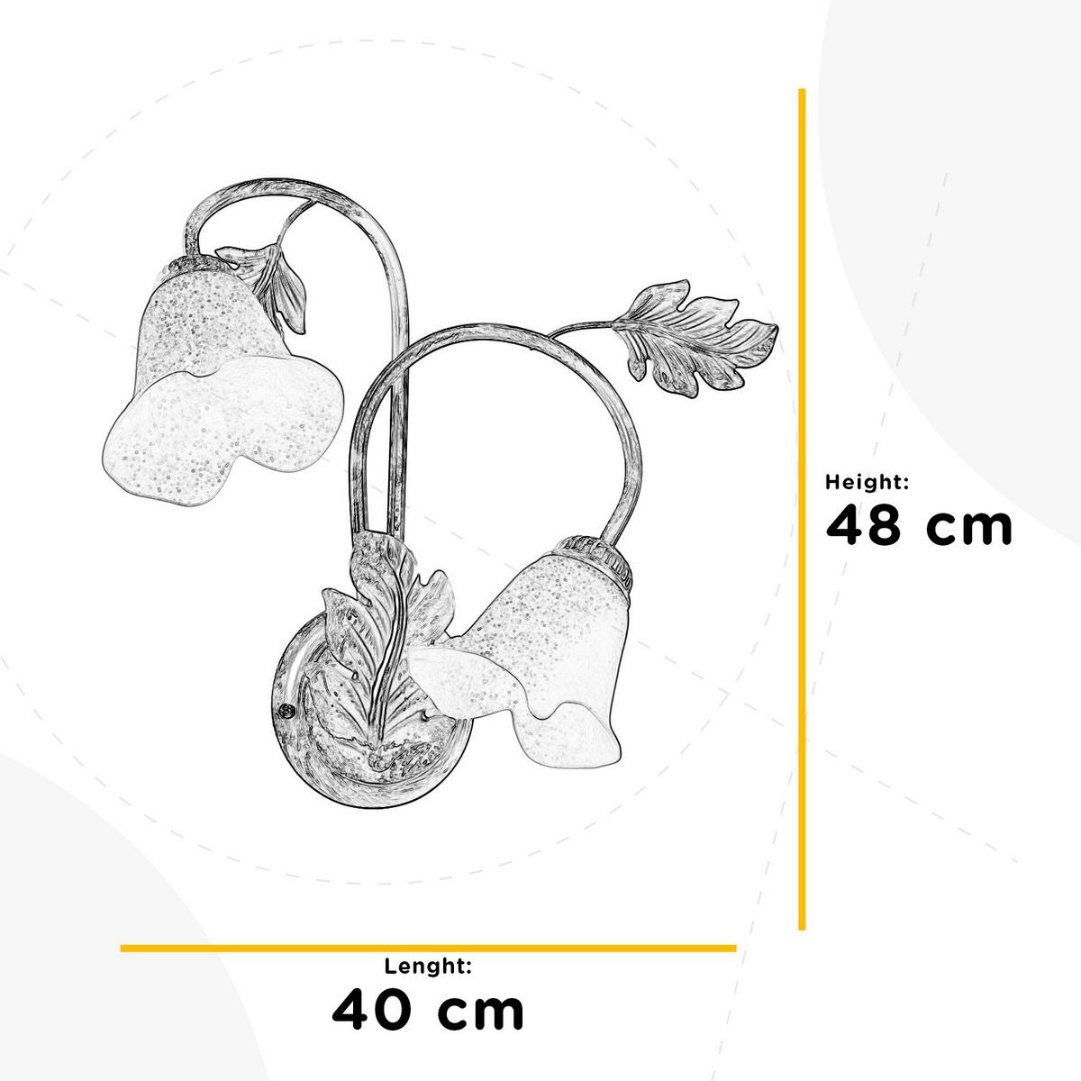 Wandleuchte Marilena Weiß/Silber max. 6 Watt - Silberfarben/Weiß, KONVENTIONELL, Glas/Metall (40/48cm)