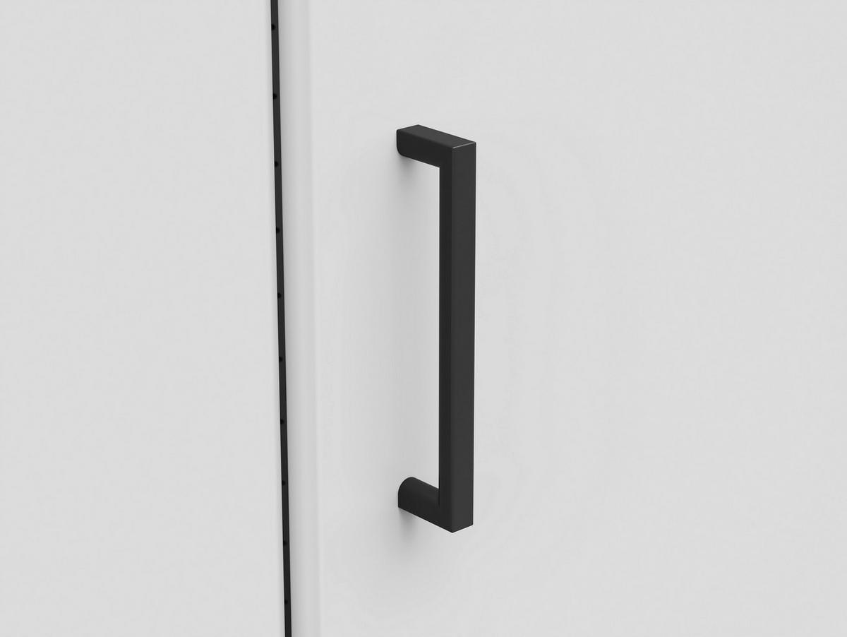 Eckschrank Multistauraum Weiss - noir/blanc, Modern, matière synthétique/matériau de bois (71,5/195/71,5cm)