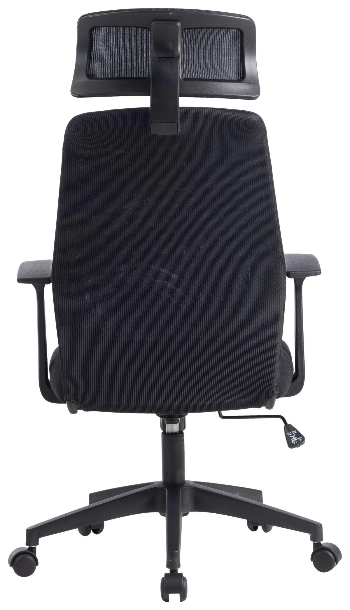 DREHSTUHL PATRIZIA - Schwarz, Design, Kunststoff/Textil (66/117/124.5/64cm) - Mömax