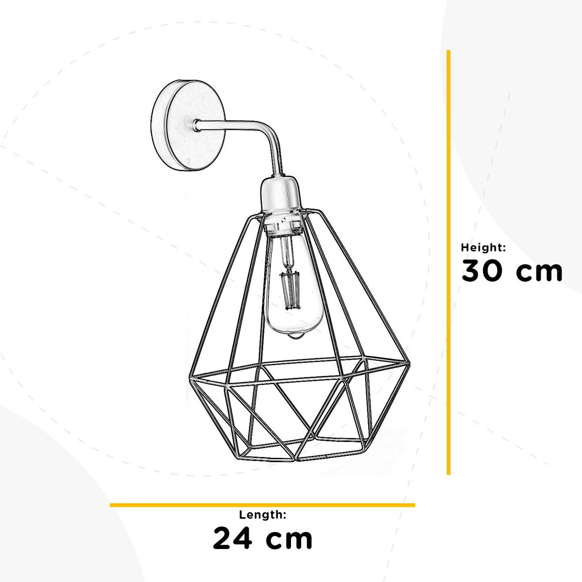 Wandleuchte Baldo Schwarz max. 22 Watt - Schwarz, Basics, Metall (24/24/30cm)