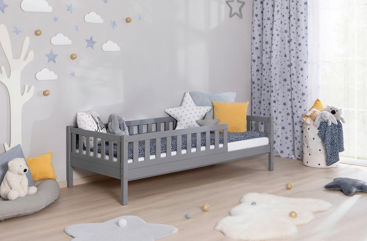 Hausbett Lou ca. 100x200 cm Holz Hellgrau - Hellgrau/Naturfarben, MODERN, Holz (100/200cm) - MID.YOU