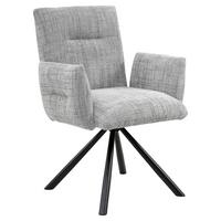 KRZESŁO Z PODŁOKIETNIKAMI JEREMIE - jasnoszary/czarny, Design, metal/tkanina (68cm) - Hom`in