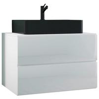 Kombiniran Umivalnik Lendas S, Bela - črna/bela, Moderno, leseni material/keramika (81cm) - MID.YOU