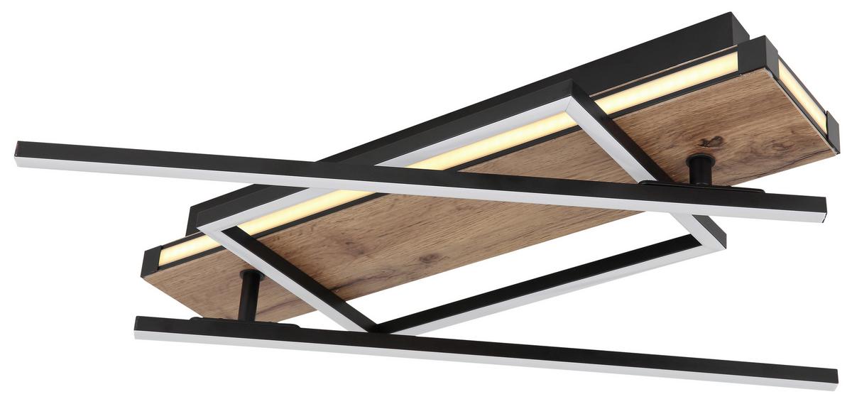 Stropna Led-svetilka Colli, S Sijalko - črna/temno rjava, Design, kovina/umetna masa (120/88/12cm) - Globo