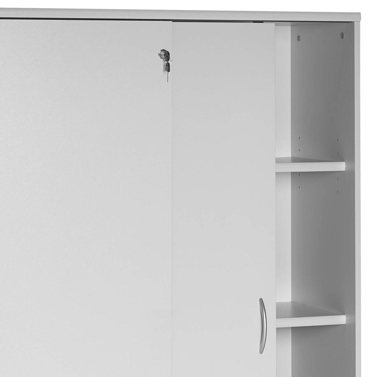 Aktenschrank Serie 4000 Hellgrau - Hellgrau, Basics, Holzwerkstoff (100/152,8/39,5cm) - MID.YOU