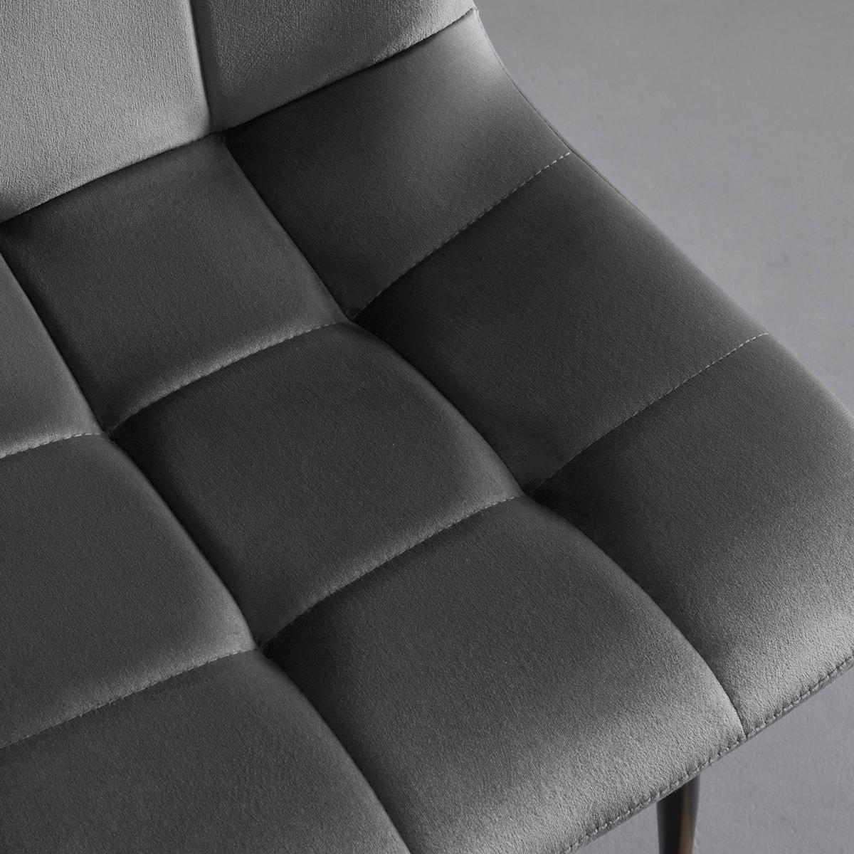 Stuhl Ria Dunkelgrau Samt Gepolstert - Dunkelgrau/Schwarz, MODERN, Holz/Textil (43,5/87/54cm) - Bessagi Home