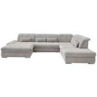 Wohnlandschaft Dalida Silberfarben Chenille - Chromfarben/Silberfarben, Design, Textil/Metall (195/376/254cm) - Livetastic