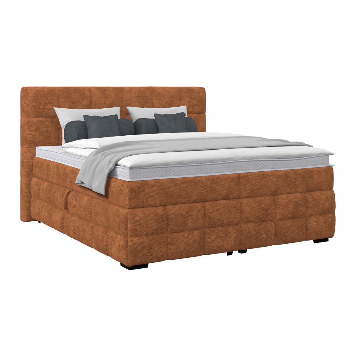 Box Krevet Vega - boje hrđe/zelena, Trend, tekstil/drvo (160/200cm) - Modern Living