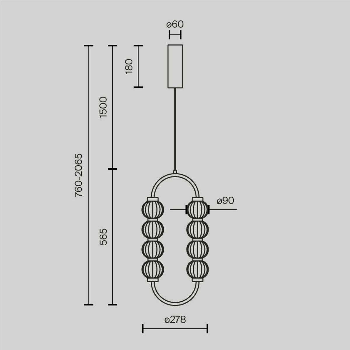 Pendelleuchte Mod555pl-L11g3k - Goldfarben, Design, Metall (27,8/374.5/9cm) - MAYTONI