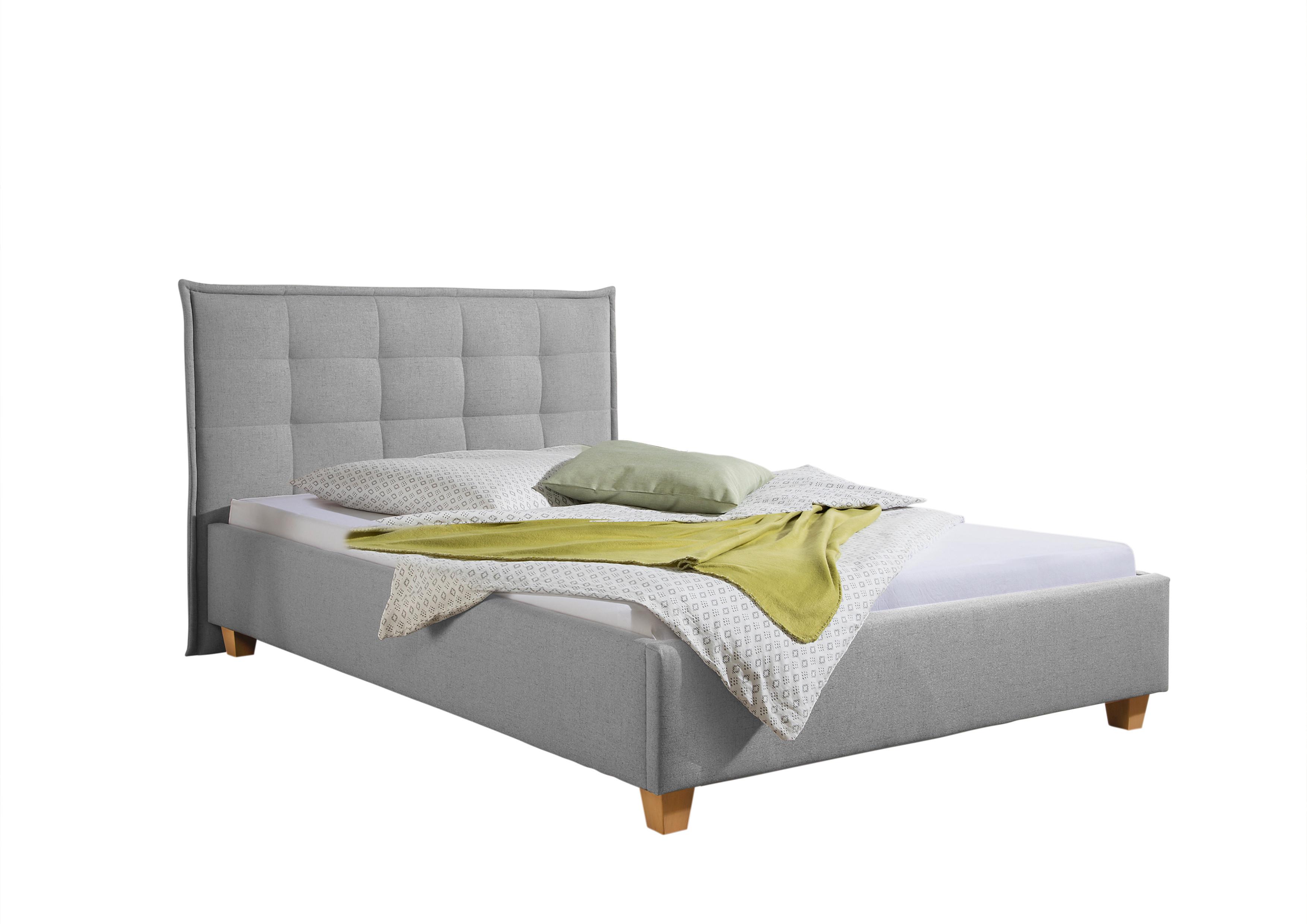 Polsterbett Tracy Hellgrau ca. 140x200 cm - Hellgrau/Naturfarben, MODERN, Holz/Textil (140/200cm) - Livetastic