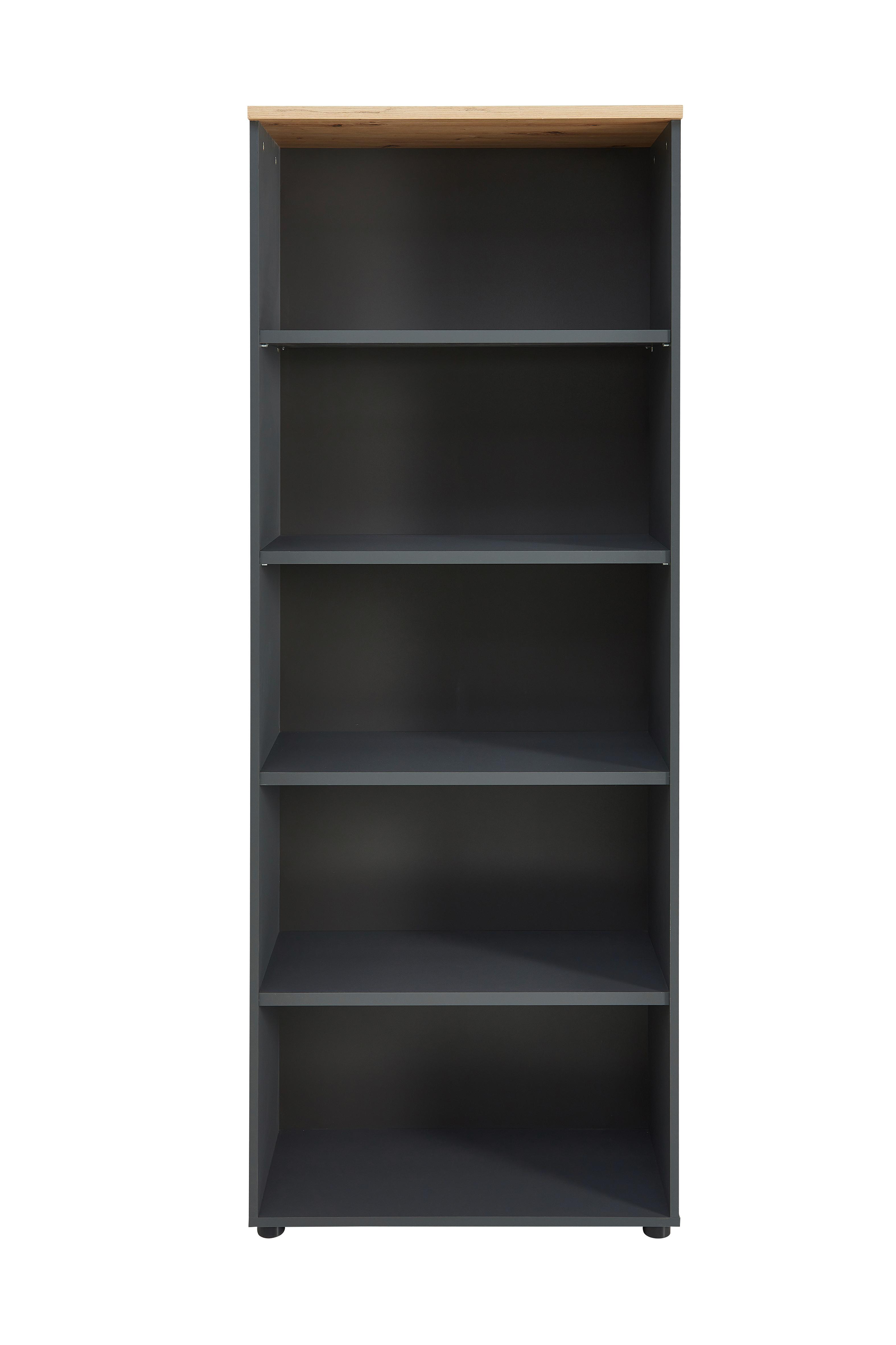 Regal Memphis in Eiche Artisan/Graphitfarben - Graphitfarben/Eiche Artisan, Modern, Holzwerkstoff (75/197/38cm) - Premium Living