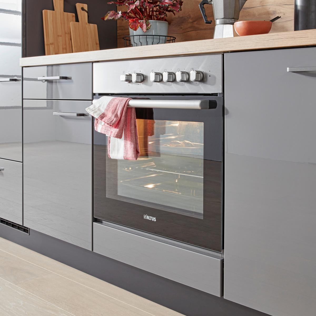 Küchenblock inkl. 4 E-Geräte Flash Schiefergrau - Anthrazit/Titanfarben, MODERN, Holzwerkstoff/Metall (290cm) - Nobilia