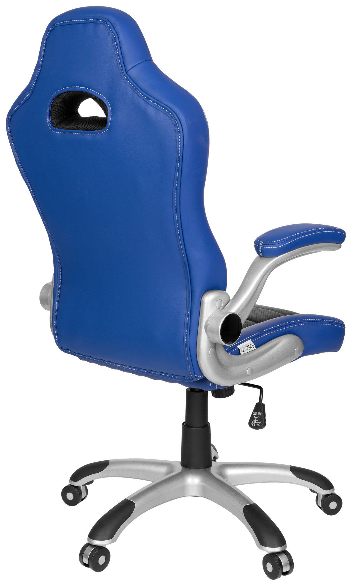 Gaming Stol Game Sport, Črna, Modra, Bela - modra/črna, Moderno, umetna masa/tekstil (64/118/57cm) - MID.YOU