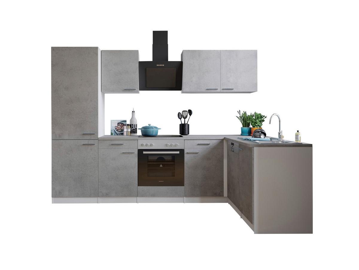 Kotna Kuhinja Z Aparati Malia, 280x172cm - barve nerjavečega jekla/siva, Basics, kovina/leseni material (280/172cm) - Respekta