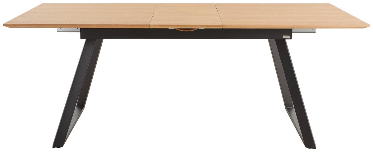 Raztegljiva Jedilna Miza Track, 160-200 X 90 Cm - črna/naravne barve, Moderno, kovina/leseni material (160-200/90/75cm) - Modern Living