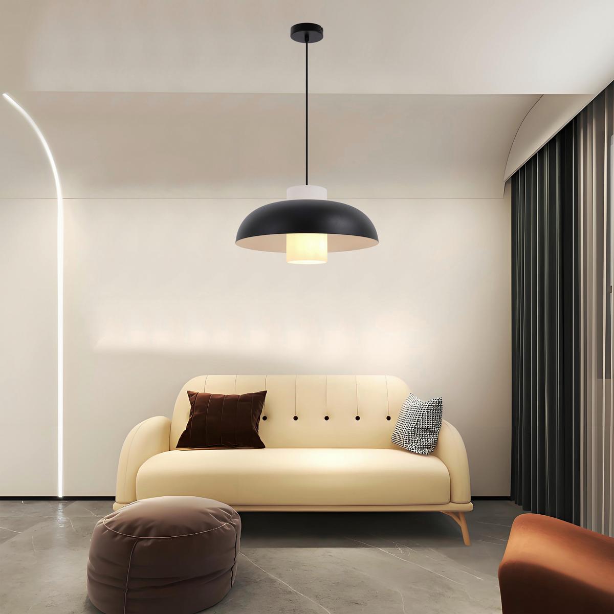 LAMPA WISZĄCA JULIE - czarny/biały, Trend, metal/szkło (38/120cm) - Collet's Monde