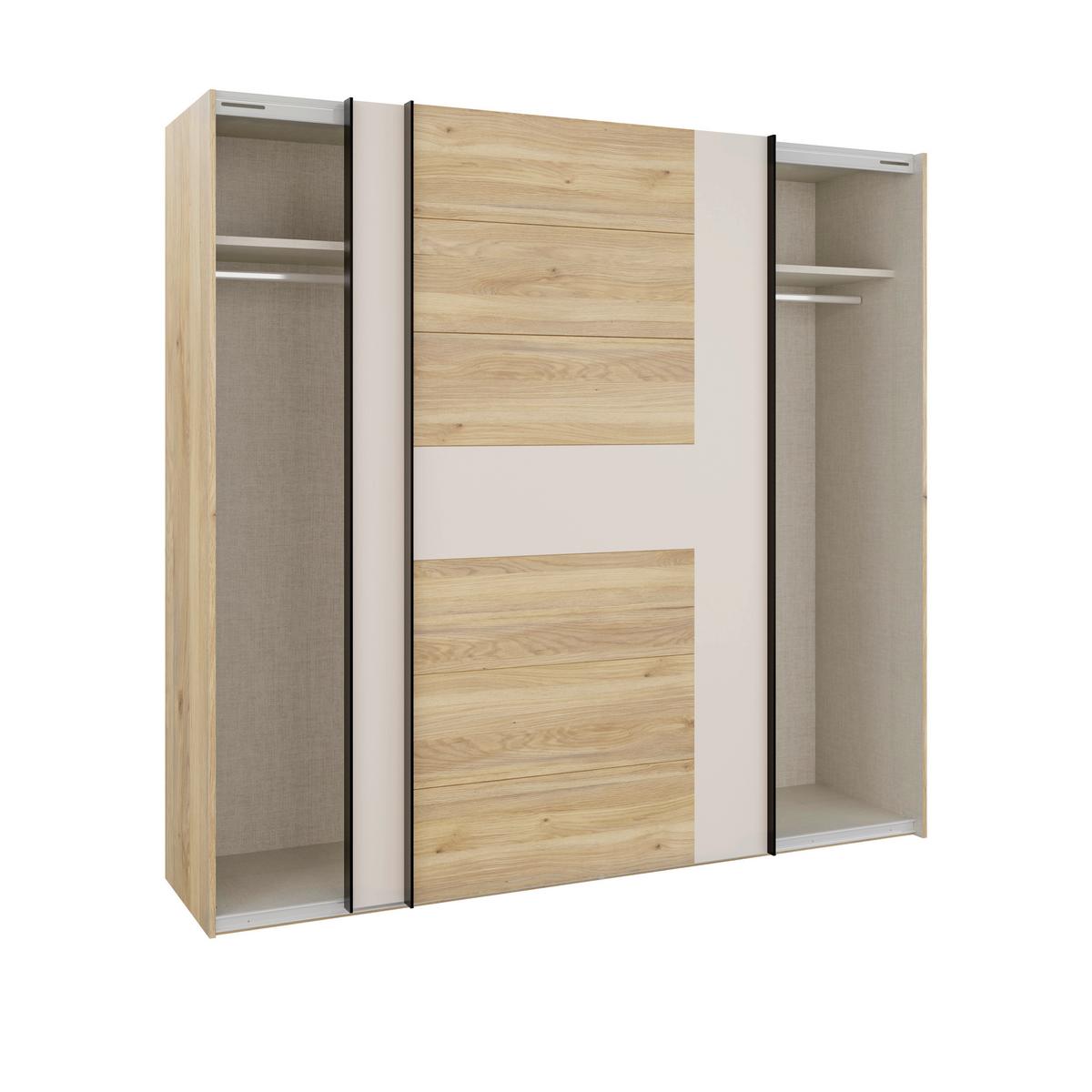Ormar S Kliznim Vratima Bellevue - boje hrasta/boje pijeska, Konvencionalno, drvni materijal/metal (220,1/210,5/62,9cm) - Modern Living