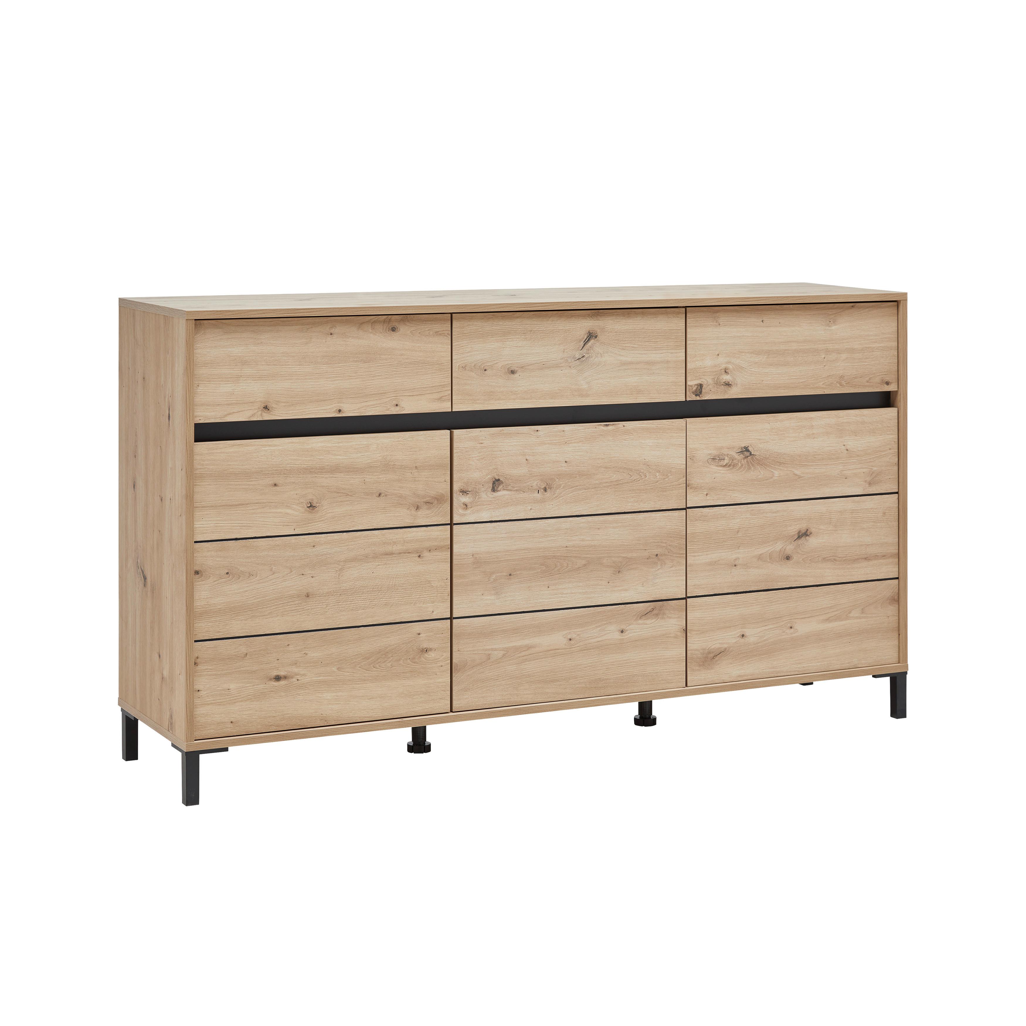 SIDEBOARD ARRAN - ek Artisan/svart, Modern, trämaterial (157/90/40cm) - Mömax