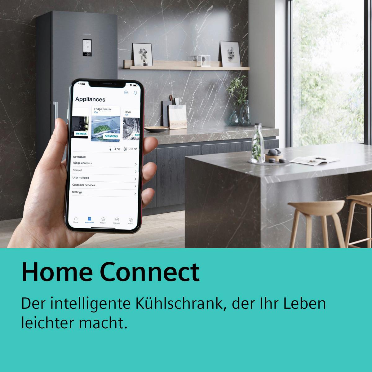 Kühlschrank KU22LVFD0 Super cooling, home connect - MODERN (59,8/82/54,8cm) - Siemens