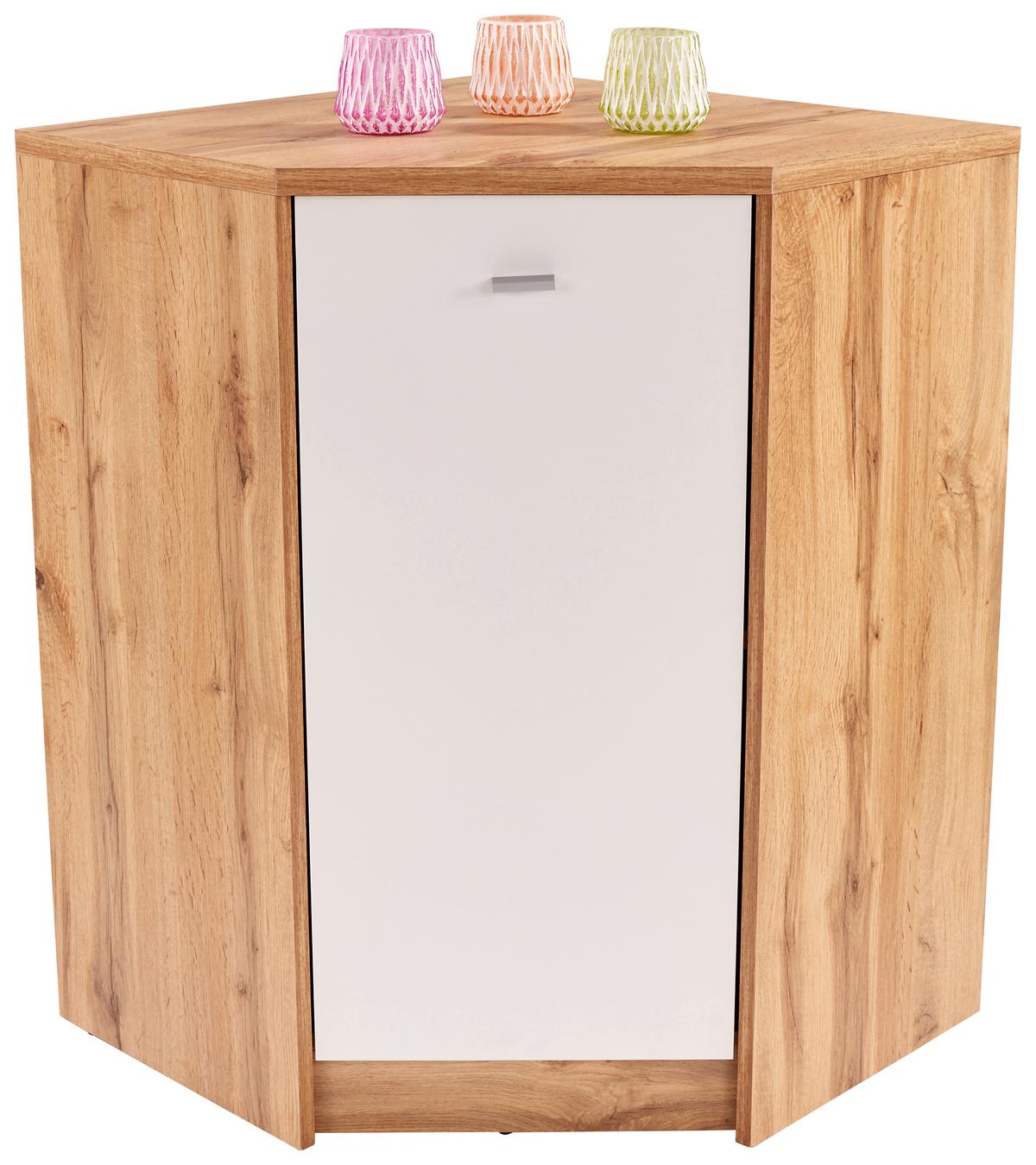 Kotna Komoda 4-you New, Bela, Barva Hrasta - barve kroma/črna, Moderno, umetna masa/leseni material (60,9/85,4/60,9cm) - Mömax