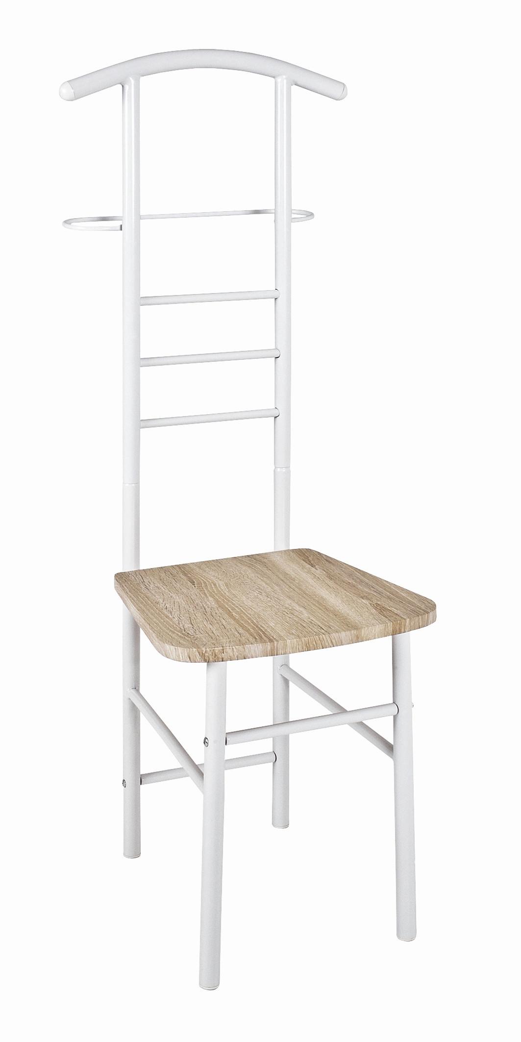 CICHY SŁUGA STEP - kolor dębowy/biały, Basics, materiał drewnopochodny/metal (46/119/50cm) - Carryhome