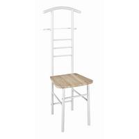 CICHY SŁUGA STEP - kolor dębowy/biały, Basics, materiał drewnopochodny/metal (46/119/50cm) - Carryhome