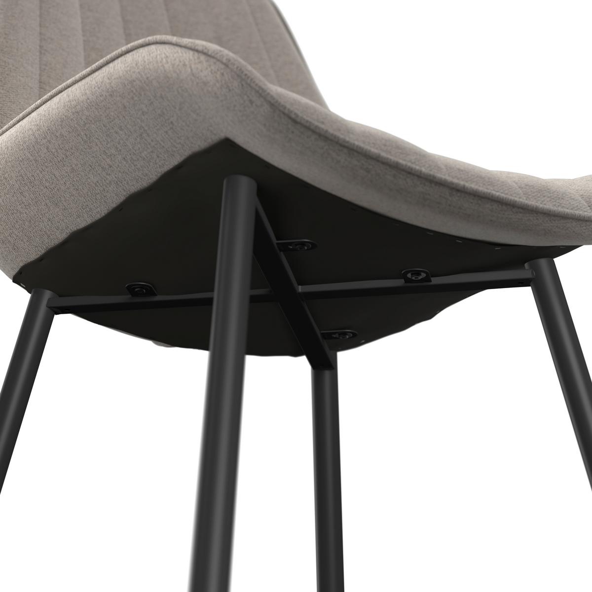 Tischgruppe Eolona Creme 5-tlg. - Eukalyptusholzfarben/Creme, MODERN, Holzwerkstoff/Textil - Bessagi Home