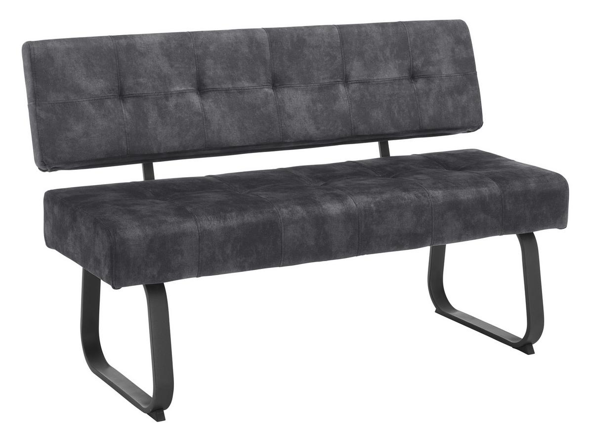 ŁAWKA LUISE - antracytowy, Modern, metal/tkanina (140/90,5/64cm) - Mömax