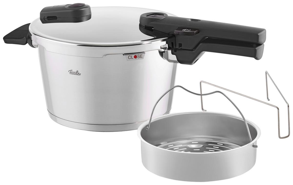 SZYBKOWAR 600-410-04-070/0 FISSLER - kolor srebrny, Basics, metal (4,5l) - Fissler