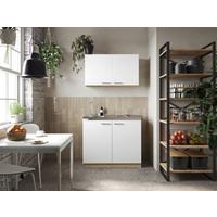 Majhna Kuhinja Z Aparati Merle, 100cm - srebrne barve/barve hrasta, Basics, kovina/leseni material (100cm) - Respekta