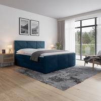 Boxspringbett Bologna ca. 180x200 cm Blau - Blau, MODERN, Holz/Kunststoff (180/200cm) - MID.YOU