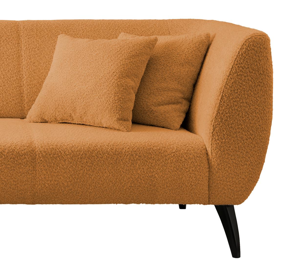 Wohnlandschaft Colori Goldfarben Bouclé - Goldfarben/Schwarz, MODERN, Holz/Textil (160/264cm) - MID.YOU