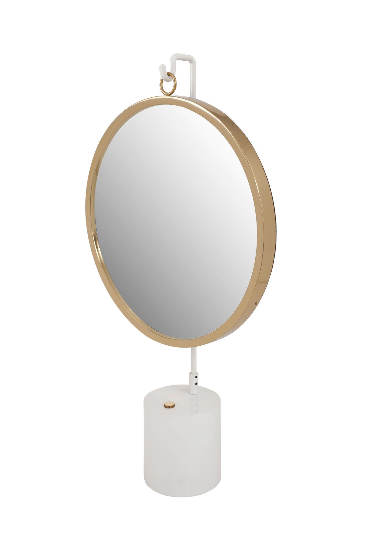 SCHMINKSPIEGEL EVFKD-WHT-GLD - Weiss/Goldfarben, Lifestyle, Glas/Metall (41/75/14cm) - Kayoom