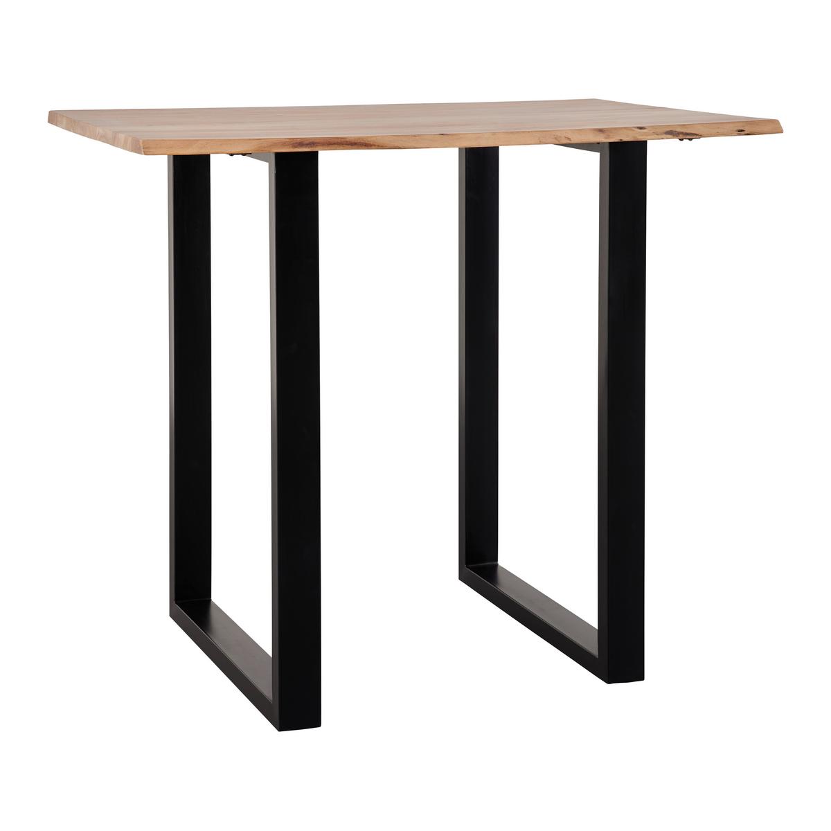 STÓŁ BAROWY FINN - kolor akacjowy/czarny, Modern, metal/drewno (120/80/105cm) - Bessagi Home