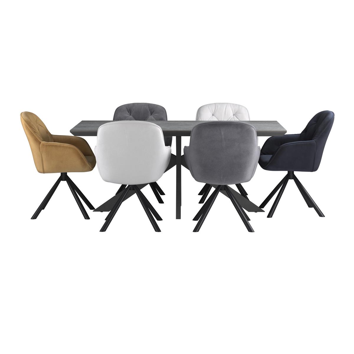 Jedilna Miza Steve, Črna, Keramična Plošča, 180x90 - črna, Moderno, kovina/leseni material (180/76/90cm)