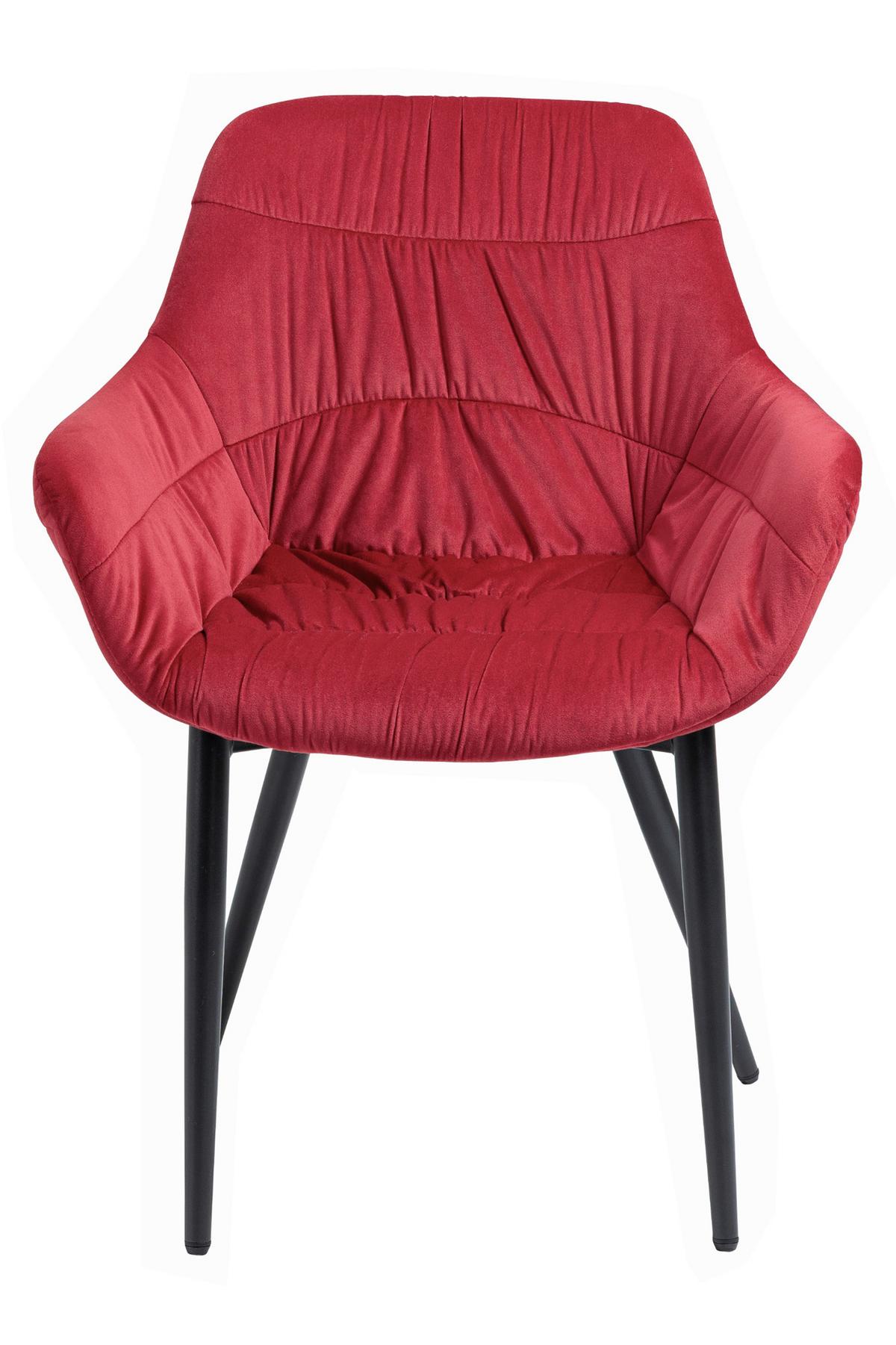 Naslanjač Samt, Rdeča - rdeča/črna, Moderno, kovina/tekstil (63/81,5/61cm) - Livetastic